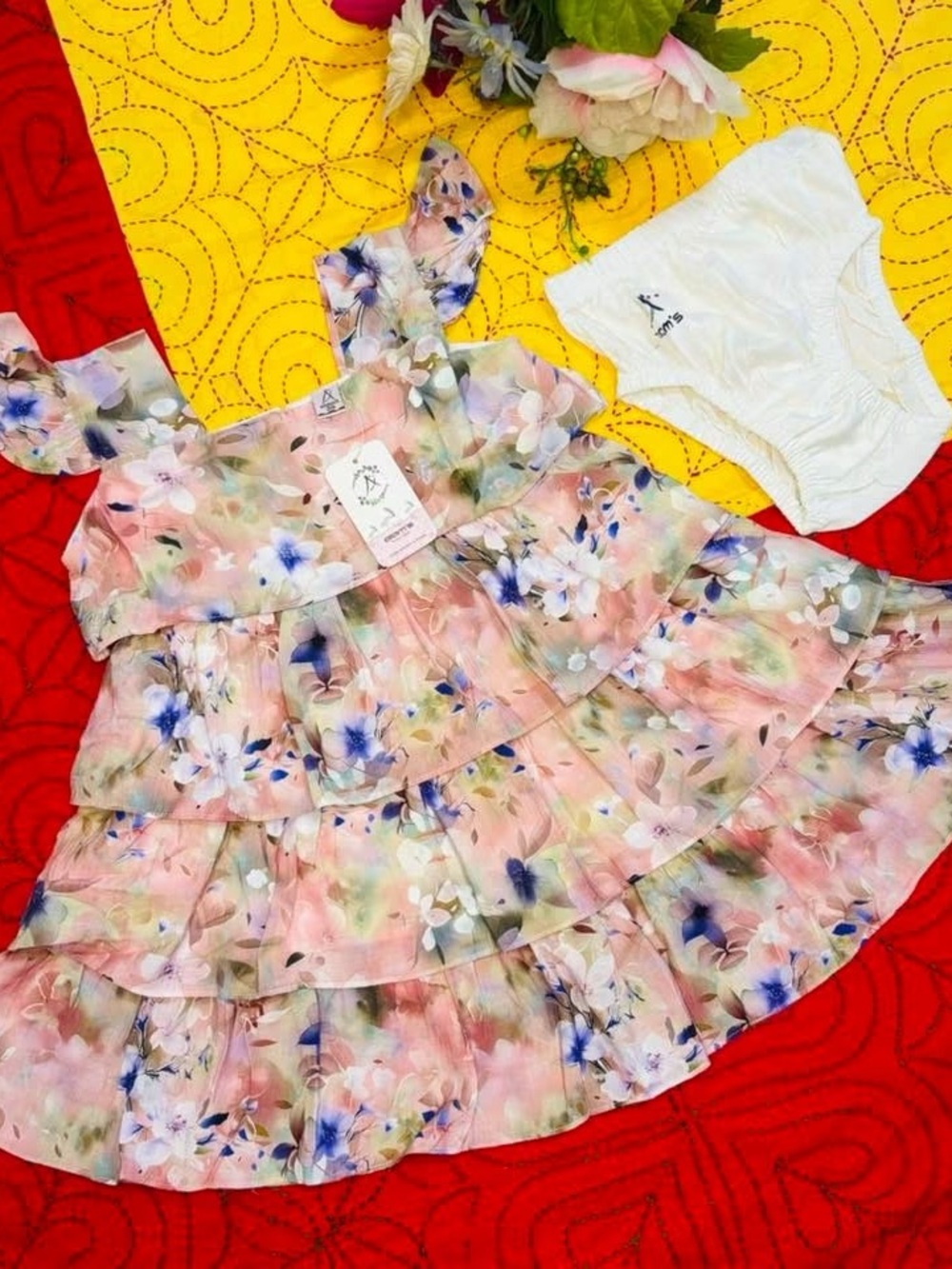 Floral Ruffle Toddler Dress - Picture 2 of 4